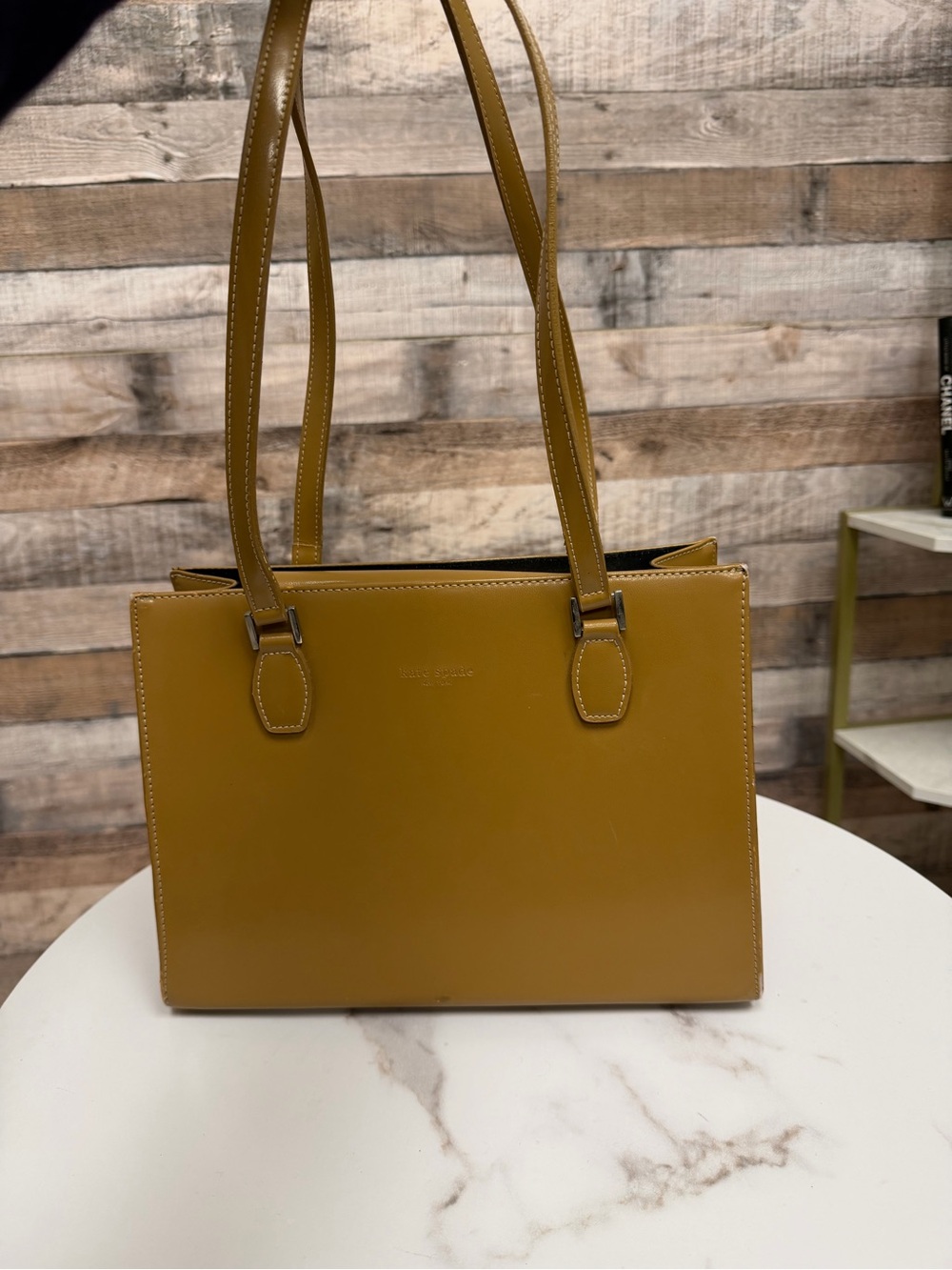 Kate Spade caramel leather structured tote OS
